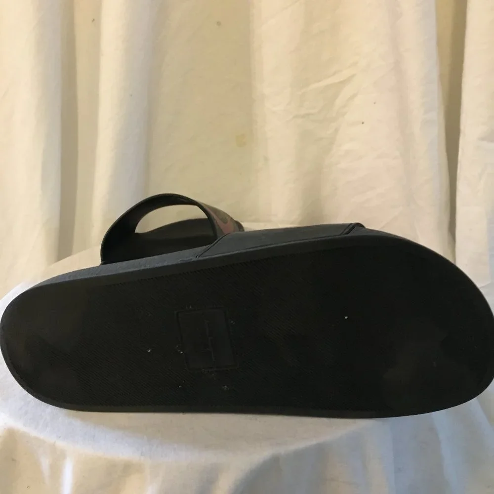Salvatore Ferragamo Black and Red Slide Sandals